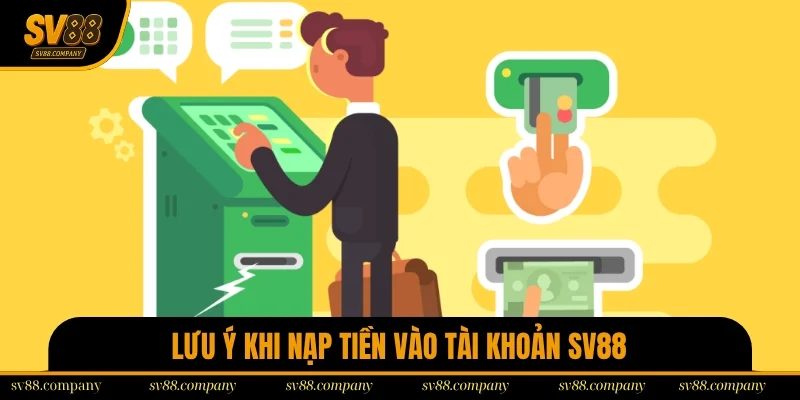 Lưu ý khi tân thủ nạp tiền vào tài khoản SV88